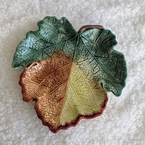 Fitz & Floyd 7" Fall Autumn Leaf Snack Plate- Cheese Dish Collectable Decor